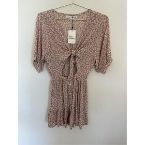 FAITHFULL THE BRAND Marigot Tie Front Minidress Size 2 NWT